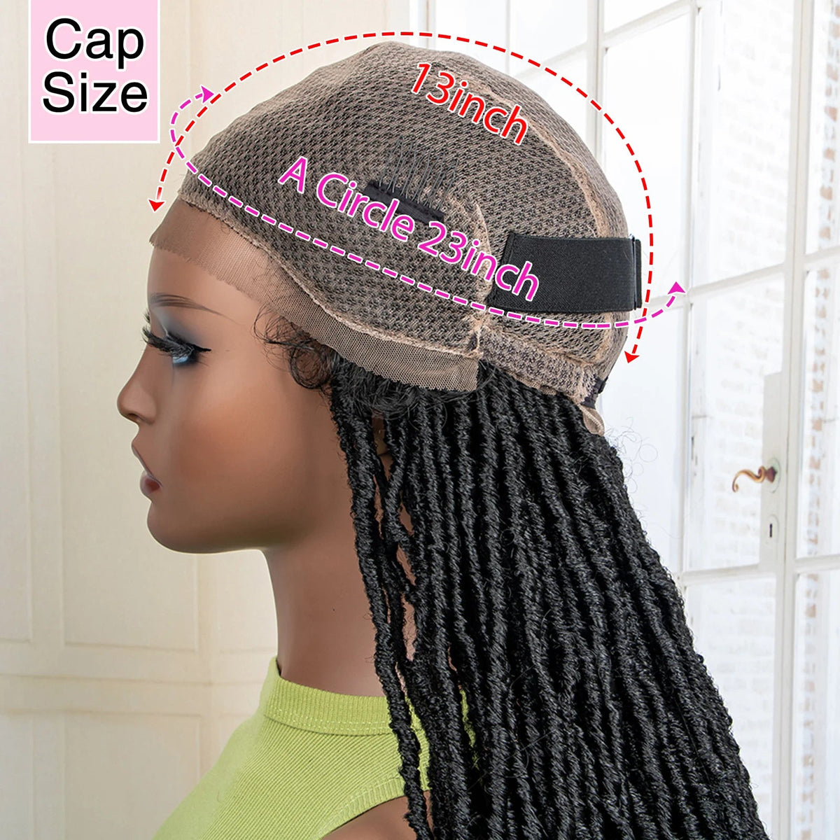 Super Long 36 Inches Synthetic Full Lace Dreadlock Box Braided Wigs for Afro Black Women Black Knotless Braiding Wigs Luxegan