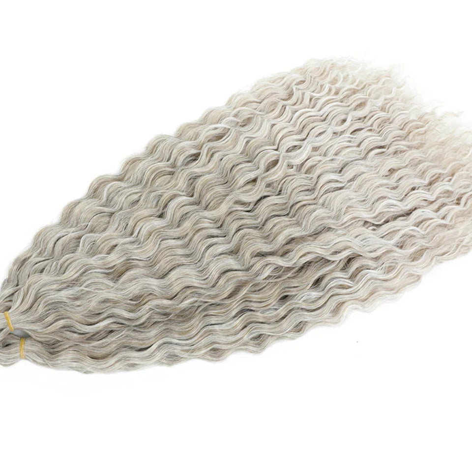 Ariel Curl Water Wave Twist Crochet Hair Extensions | Synthetic Ombre Braiding Hair 22-30 Inch - view 38