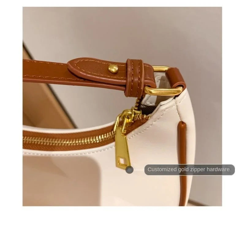 Small Half-Moon Armpit Bag | Trendy French-Style Shoulder Purse Luxegan