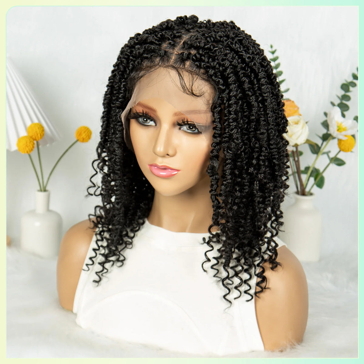 14 Inch Twisted Knotless Box Braids Wig | Full Lace | Baby Hair