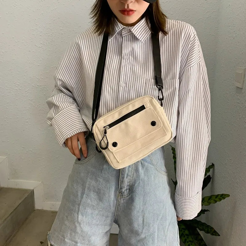 Canvas Crossbody Bag | Korean Mini Student & Cell Phone Bag Luxegan