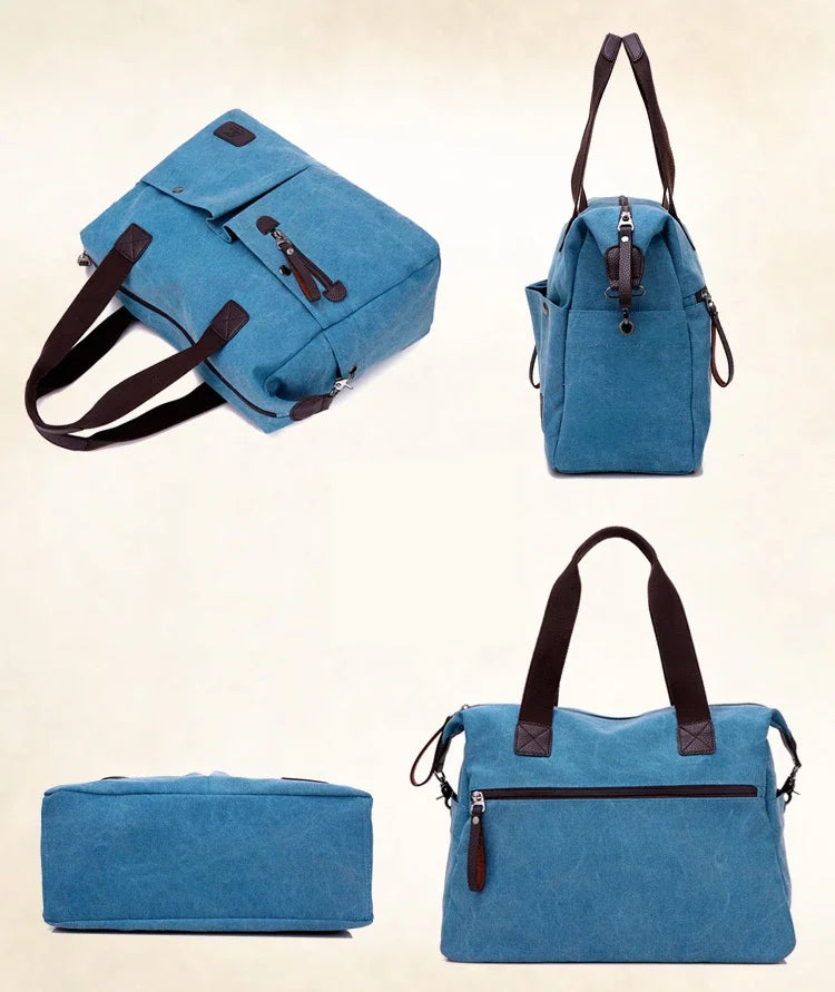 New Arrive Women's Vintage Canvas Messenger Bag | Large Casual Tote Handbag & Crossbody Shoulder Bag for Ladies (Travel Bag) Luxegan