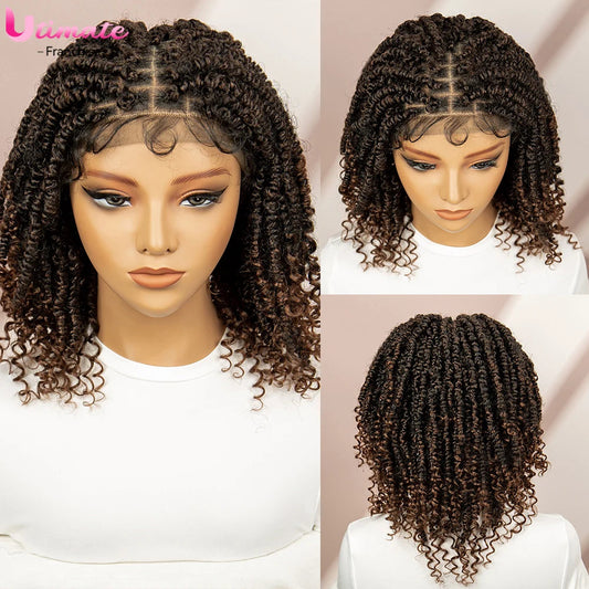 Dreadlocks Braided Wigs Lace Front Braided Wigs Short Box Braided Wigs for Women with Baby Hair Ombre Lace Braids Wigs Luxegan