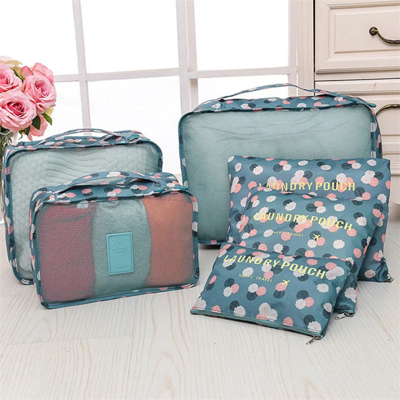 6 PCS Travel Storage Bag Set | Tidy Organizer Wardrobe Suitcase Pouch Luxegan