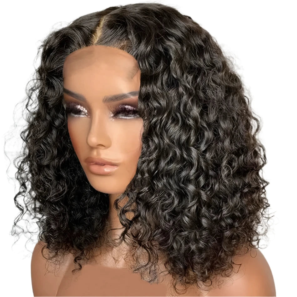 Wear and Go Glueless Short Curly Bob Wig | Deep Wave | 13x5x1 Lace Front | Brazilian Remy Hair