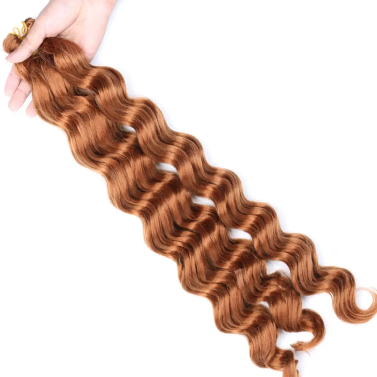 22-Inch Synthetic Deep Wave Bulk Braiding Hair – Curly Ombre No-Weft Faux Locs Extensions for - view 11