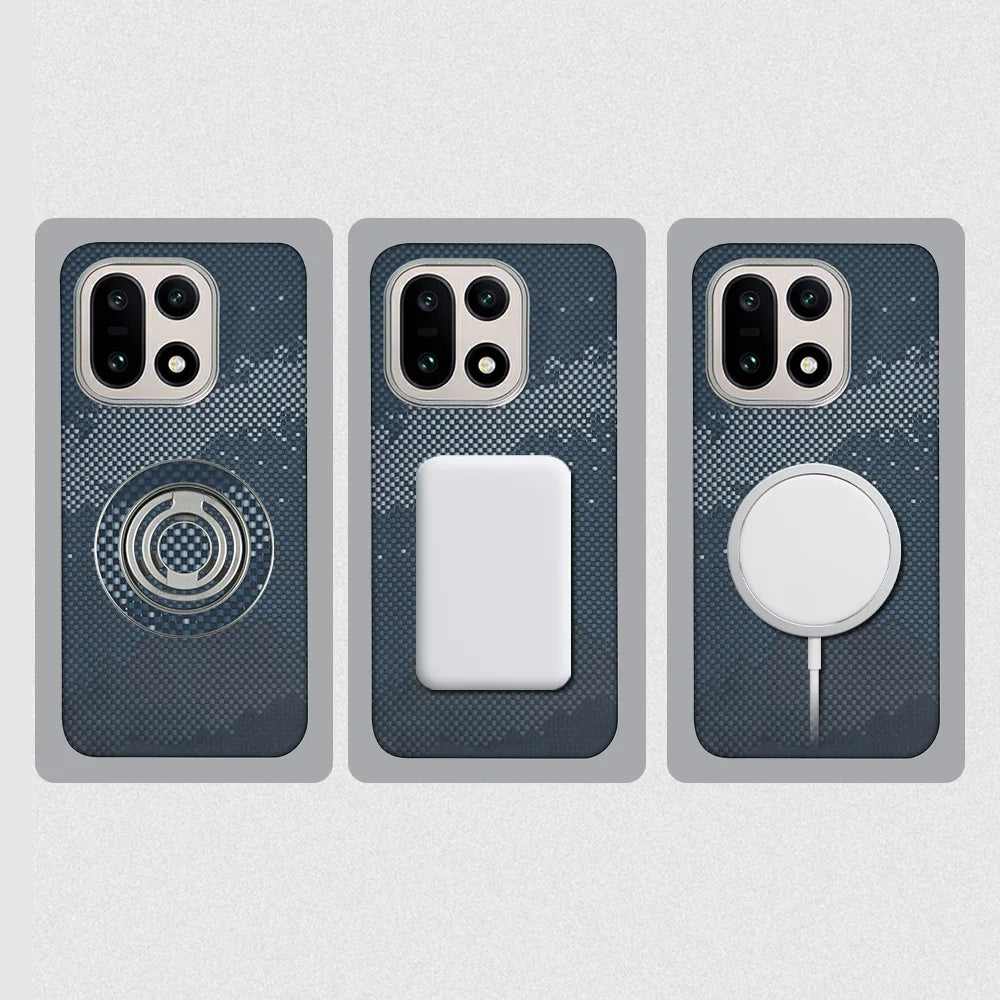 Para funda de teléfono OnePlus 15 de fibra de aramida Kevlar, carcasa dura de fibra de carbono ultradelgada y ligera, cubierta protectora magnética para negocios