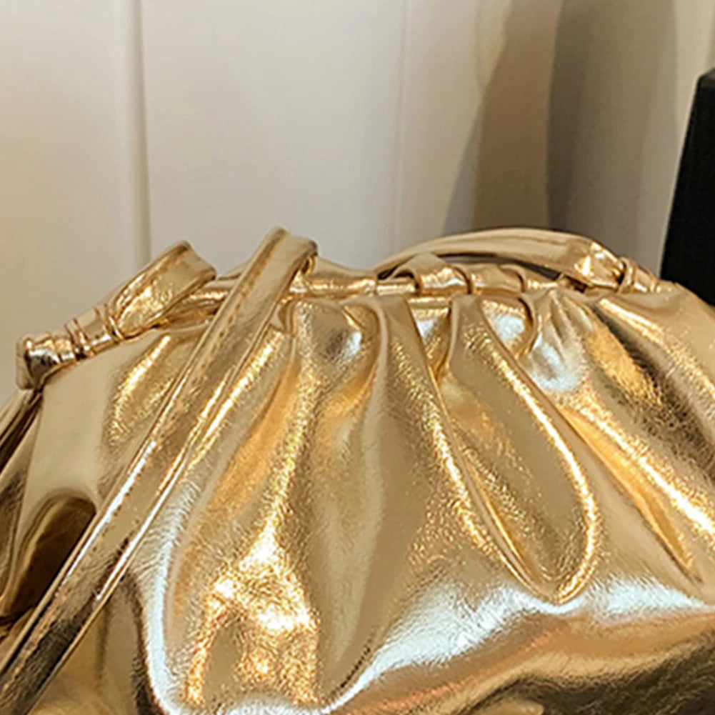 Small Luxury Design Women's Bag | Ruched Dumpling Clutch & Soft PU Leather Handbag Luxegan