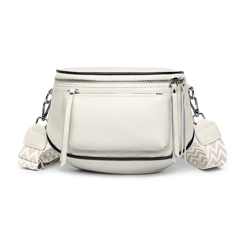 Genuine Leather Saddle Bag | Casual Cowhide Shoulder & Crossbody Bag Luxegan