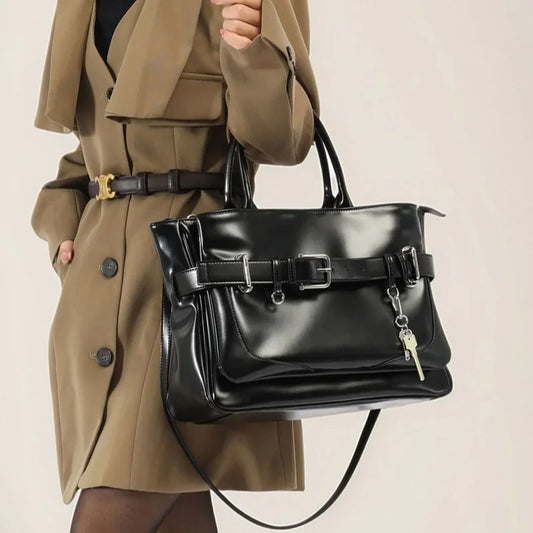 Retro Versatile Tote Bag Motorcycle Bag Women's Handbag Shoulder Crossbody Bag Large Capacity Soft Breathable Pocket