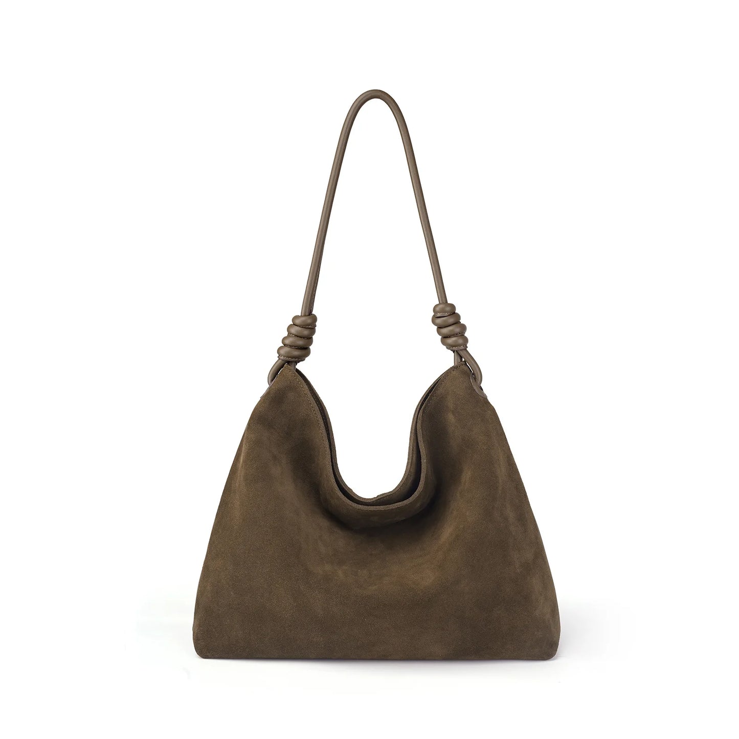 All-Match Chamois Matte Suede Cowhide Leather Tote | Large Capacity Designer Maillard Dressing Coffee Winter Ladies Handbag Luxegan