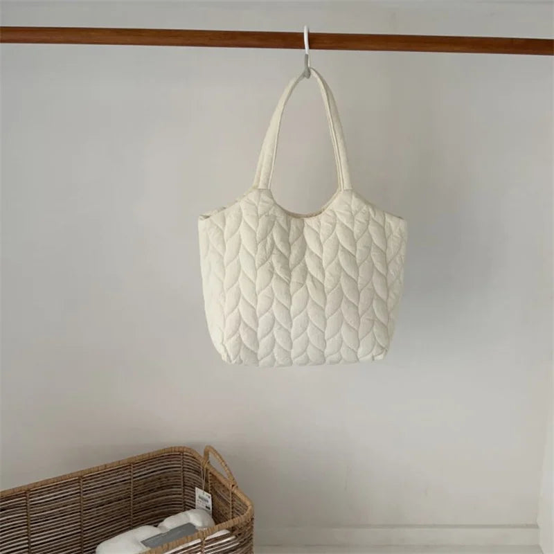 Big Soft Shoulder Bag Side for Women | Spring Trend Fashion Design Cloth Hand Bags | Female Large Capacity Plaid Tote Bags Luxegan