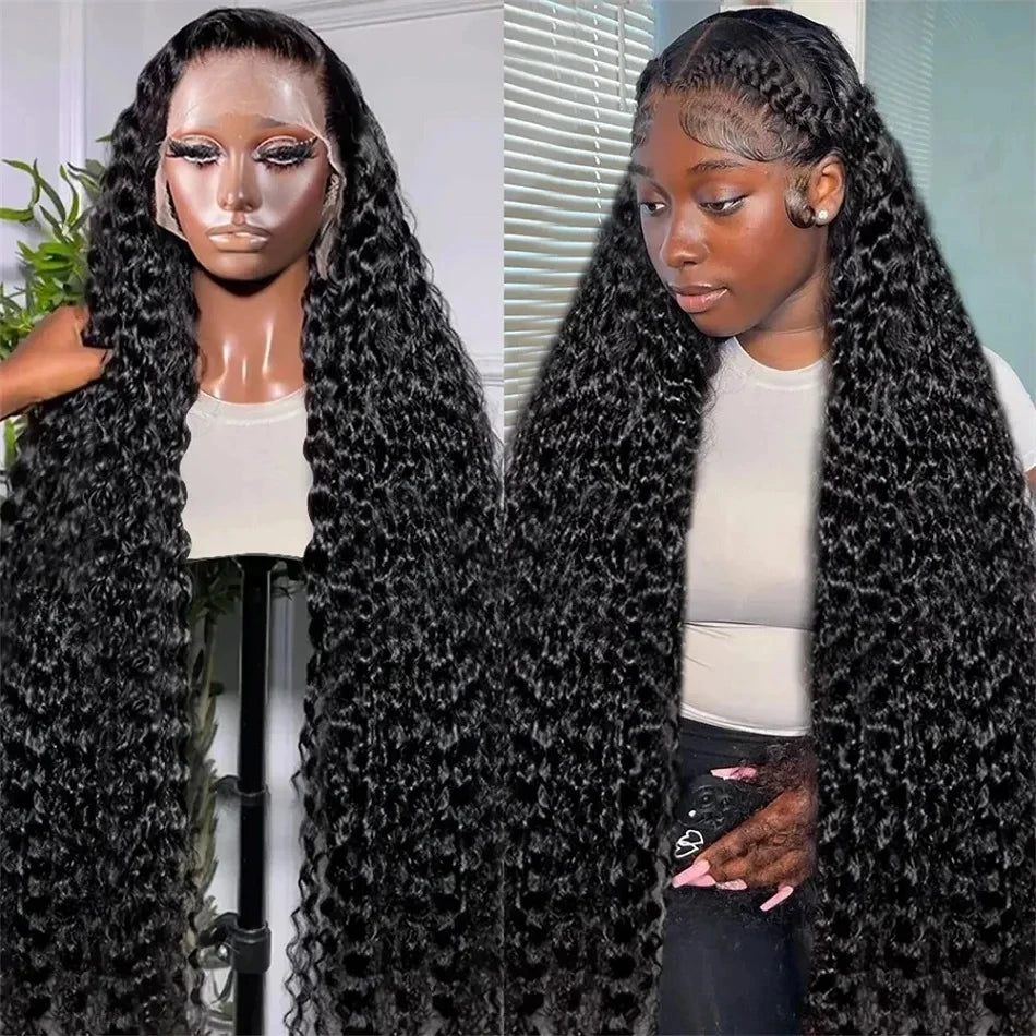 Brazilian Water Wave HD Lace Frontal Wig | Sophisticated 13x6 Human Hair Deep Wave Silhouette | Elegant "13x4 Lace Frontal" Closure | "Dignified" Remy Hair for Radiant Versatile Styling Luxegan