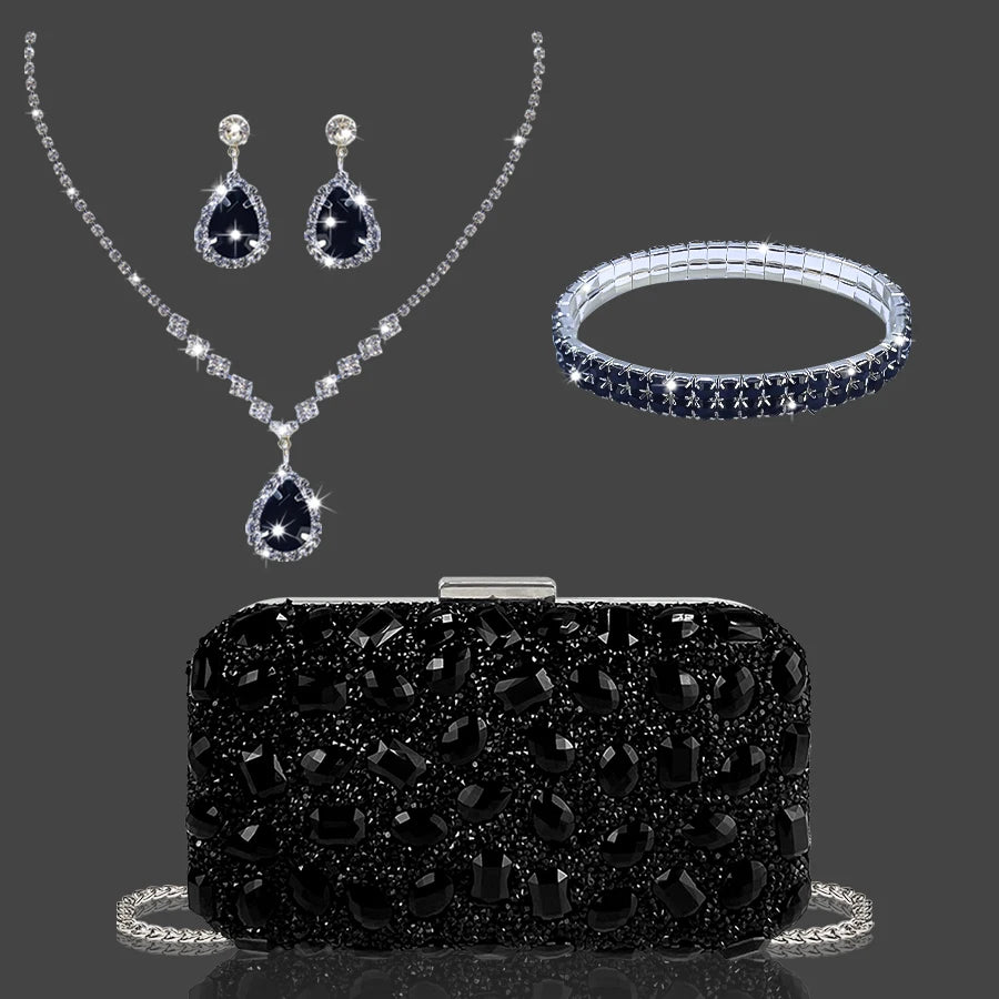Rhinestone Evening Box Bag Set | Perfect Gift for Girls Luxegan