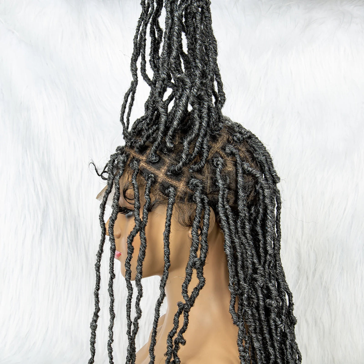 Pink & Blue Braided Wig | Full Lace Butterfly Locs & Dreadlocks