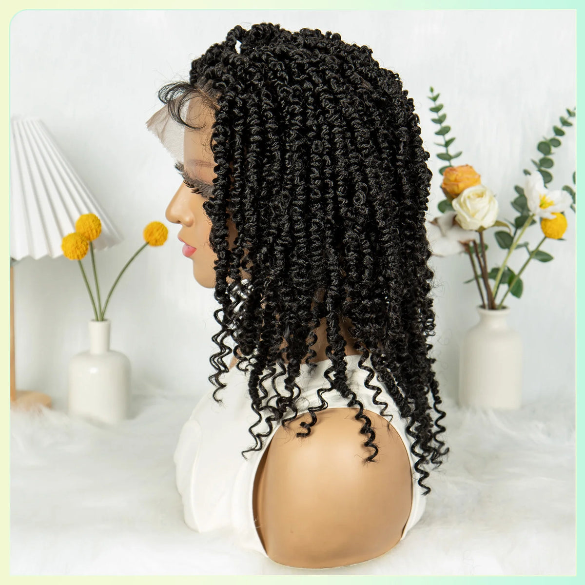 14 Inch Twisted Knotless Box Braids Wig | Full Lace | Baby Hair