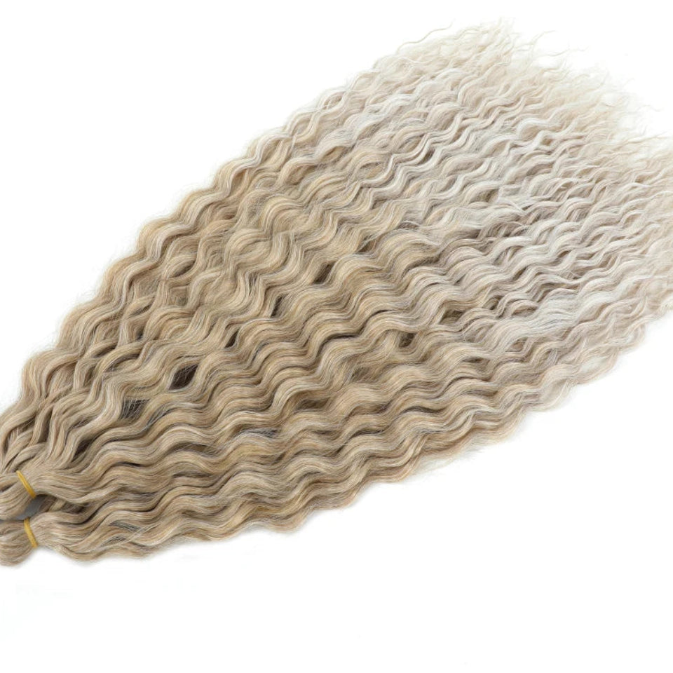 Ariel Curl Water Wave Twist Crochet Hair Extensions | Synthetic Ombre Braiding Hair 22-30 Inch - view 11