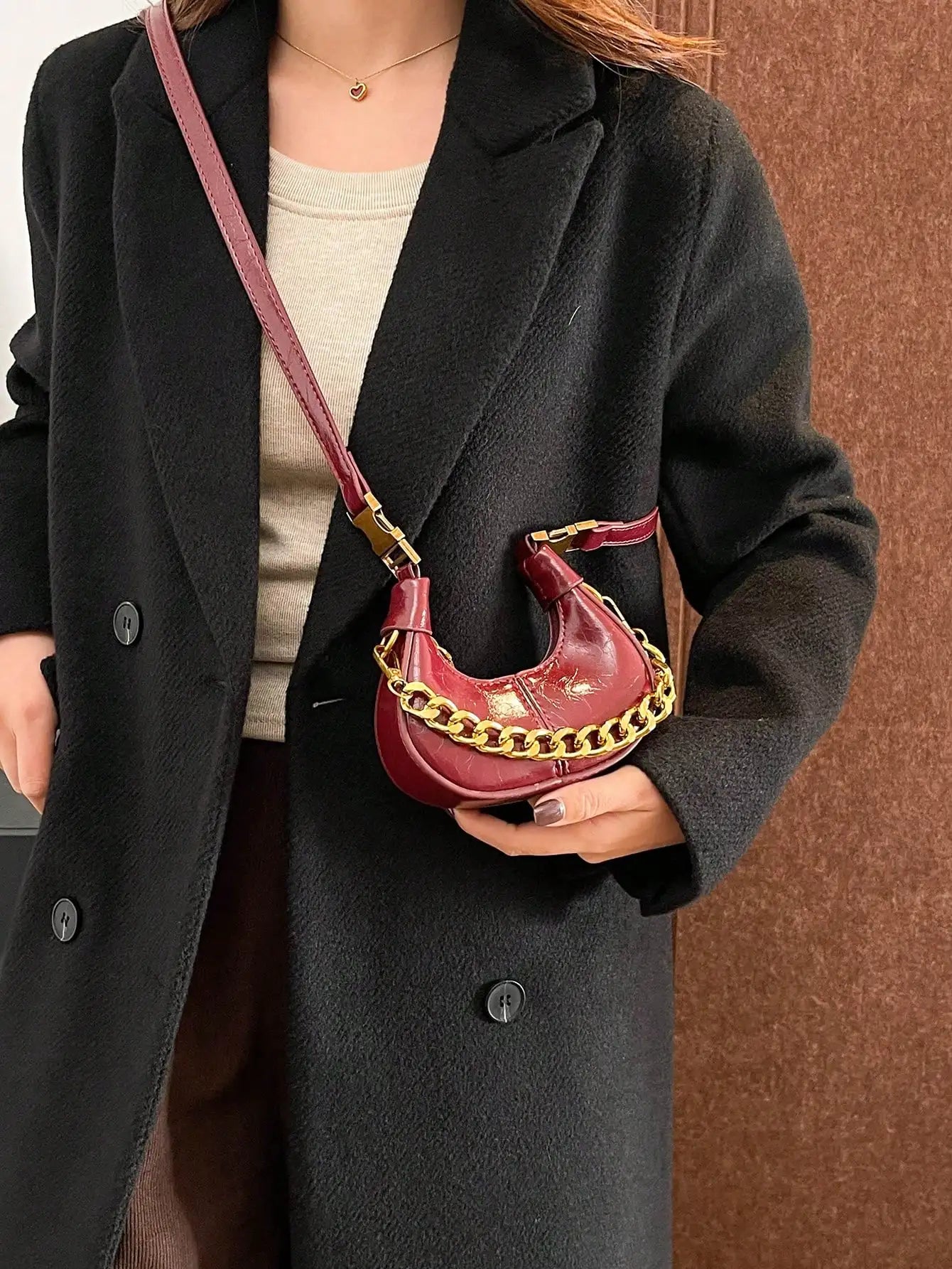 Elegant Hobo Top Handle Bag | Small Minimalist Chain Shoulder Purse Luxegan