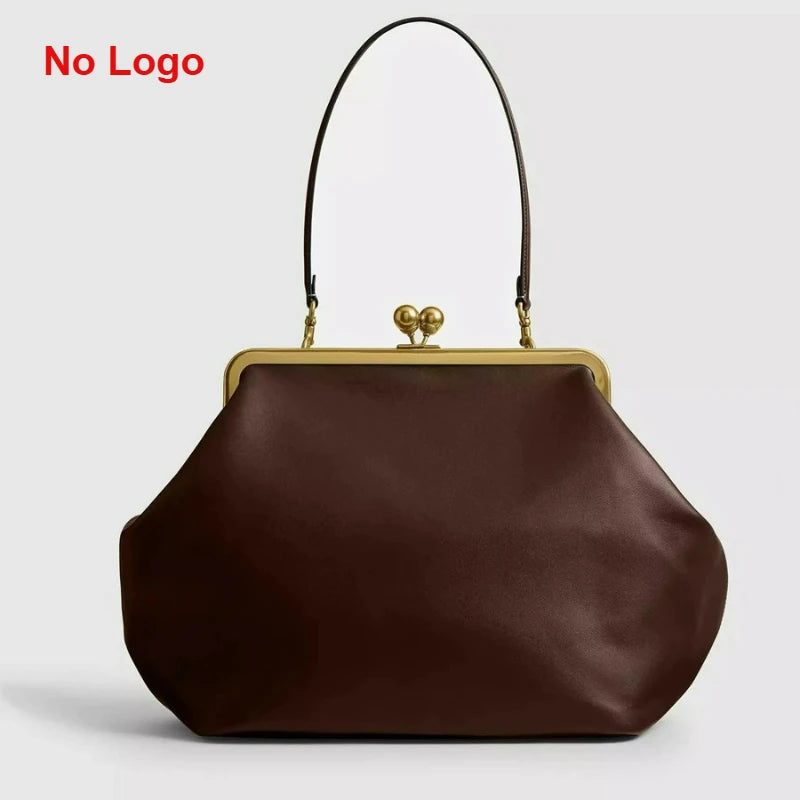 Branded Irregular Shell Shoulder Bag | Sophisticated "Large Capacity" Silhouette | Elegant Exquisite Clip Clutch | "Dignified" High-Performance PU Essential for Radiant Versatile Styling Luxegan