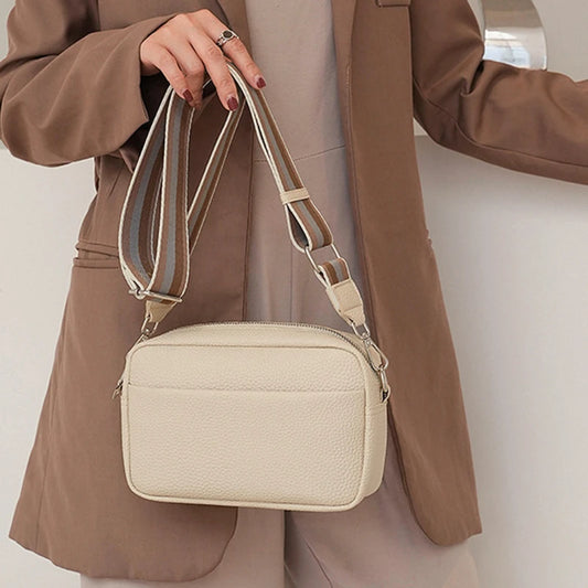 Wide Strap Women's Crossbody Bag | Solid Ladies Handbags & Luxury Square Shoulder Sling Luxegan