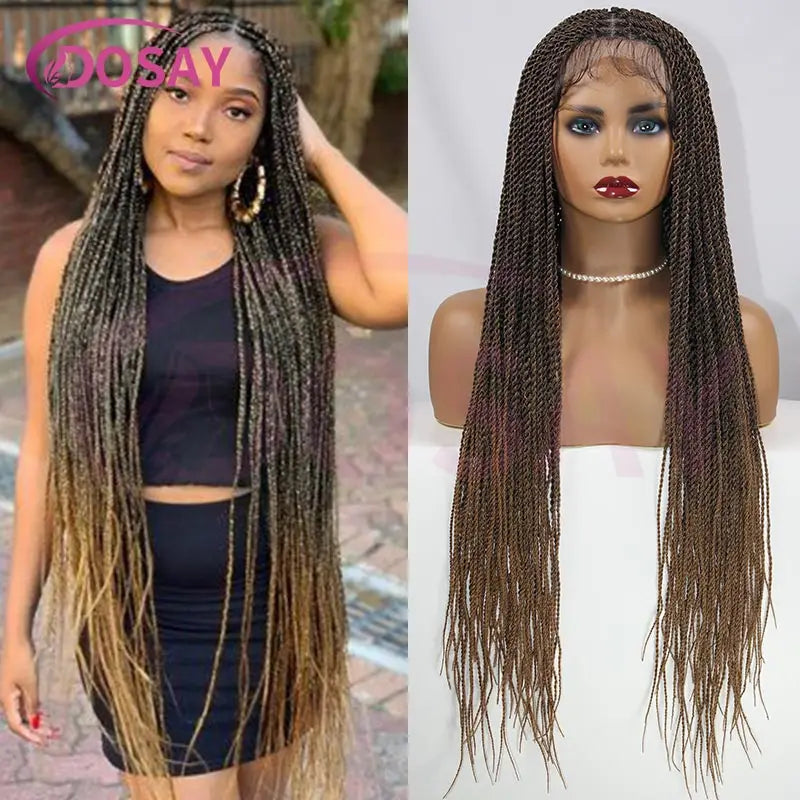 26-36 Inch Senegalese Twist Knotless Wig | Full Lace | Faux Locs