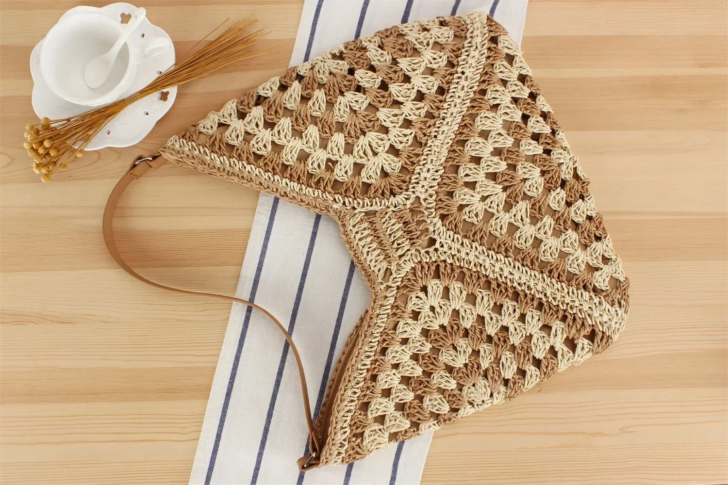 Women's Weaving Top-Handle Tote Bag | Large Portable Shoulder Bag, Summer Beach Purse & Shopper Satchel Luxegan