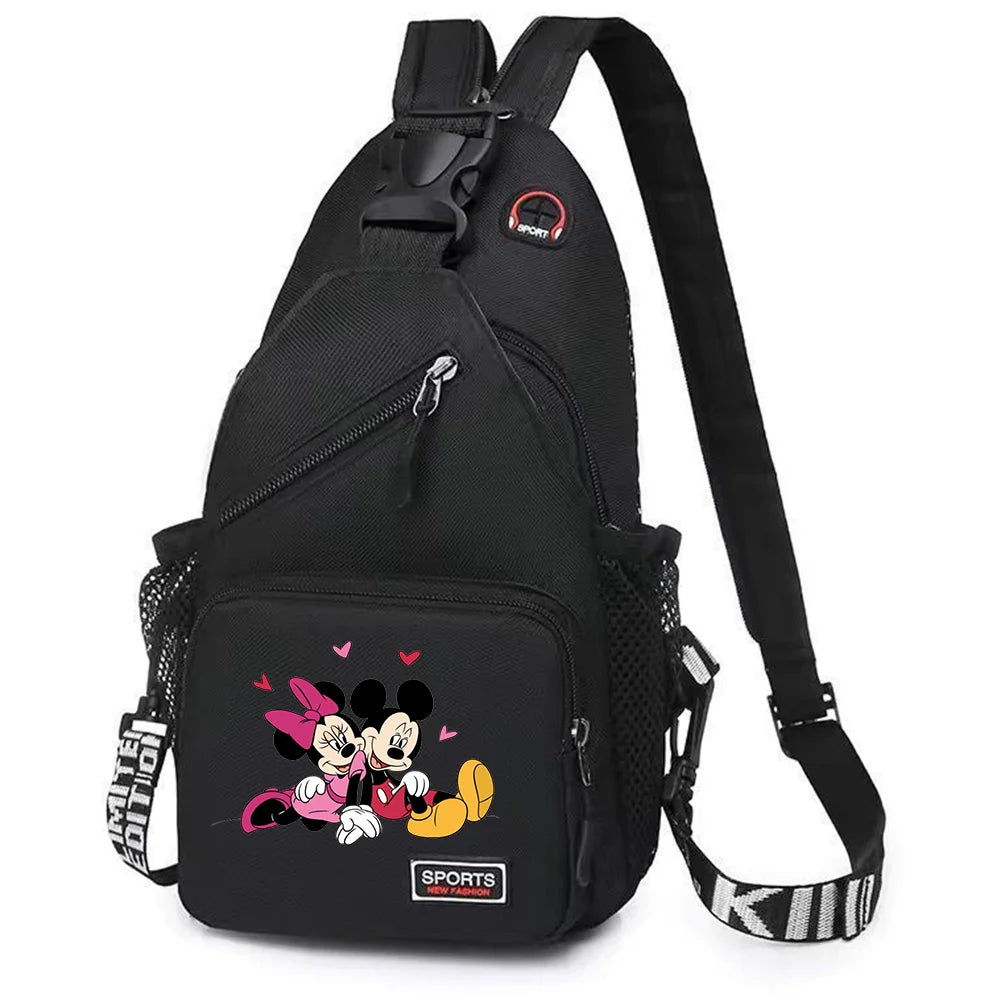 Mickey Minnie Mouse Cartoon Shoulder Bag | Unisex Multi-functional Oxford Fabric Backpack & Casual Chest Business Travel Pack Luxegan