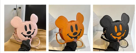 New Disney Mickey Halloween Pumpkin Creative Shoulder Bag | Funny Women's PU Crossbody Cartoon Bag (Personalized Niche Design) Luxegan