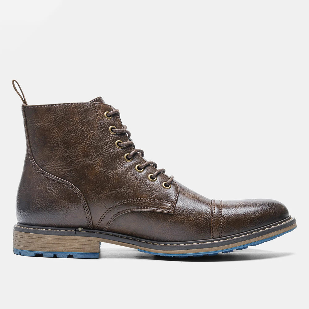 Brogue Chelsea Men's Boots | American Style Comfortable Fashion Leather Boots (Low Heel) Luxegan
