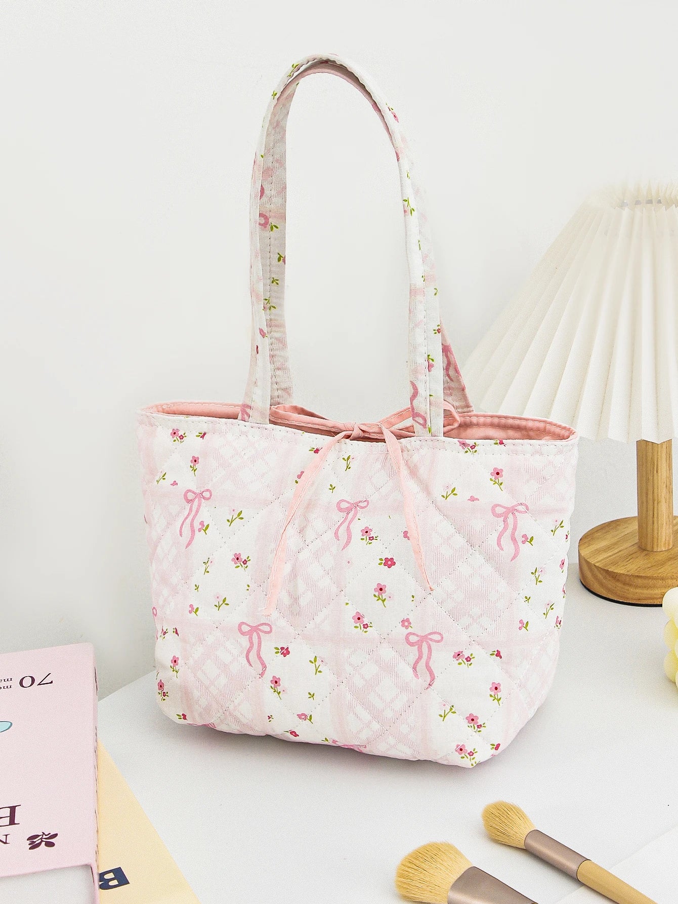 1 Piece Flower Bow Handbag | Large Capacity Fashionable Versatile Shoulder Bag with Cute Bow Design | Suitable for Teenage Girls Luxegan