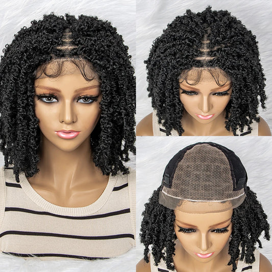 14 Inch Box Braids Wig | 9x6 Lace Frontal | Curly Ends