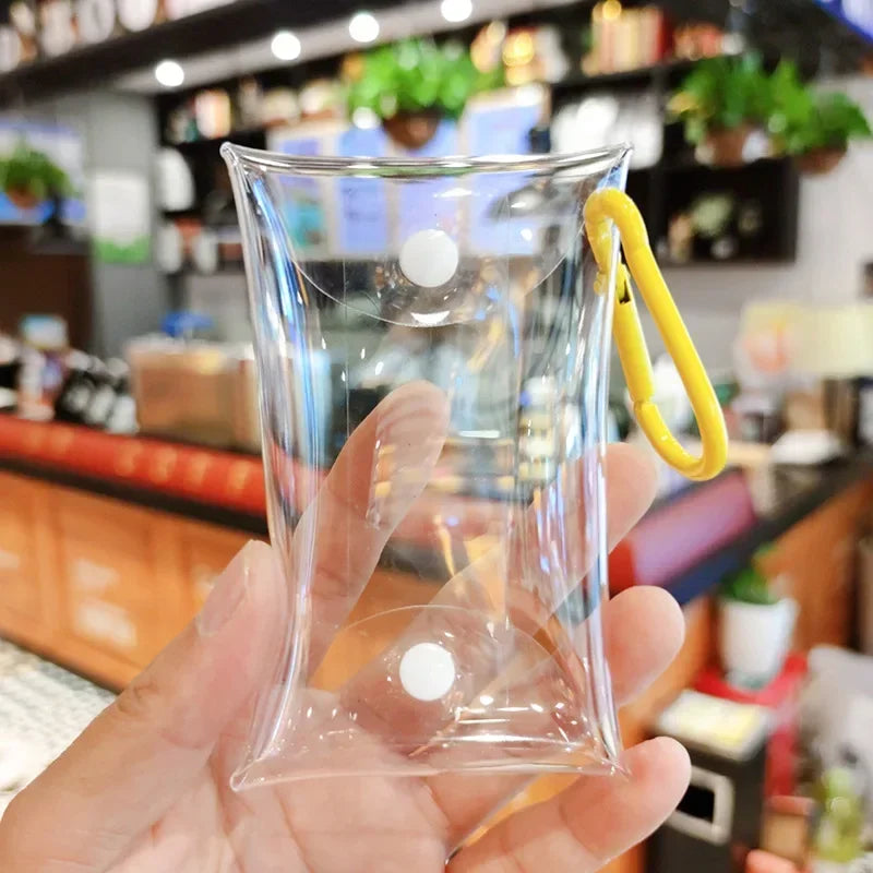 Small Transparent PVC Clear Coin Purse | Mini Female Wallet Pouch for Key, Lipstick & Earphone Storage (Unisex) Luxegan