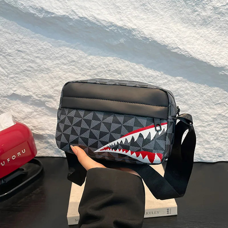 Bolso cruzado creativo con boca de tiburón, monedero simple, bolso para teléfono móvil, bolso cruzado informal de moda, bolso cuadrado pequeño de gran capacidad