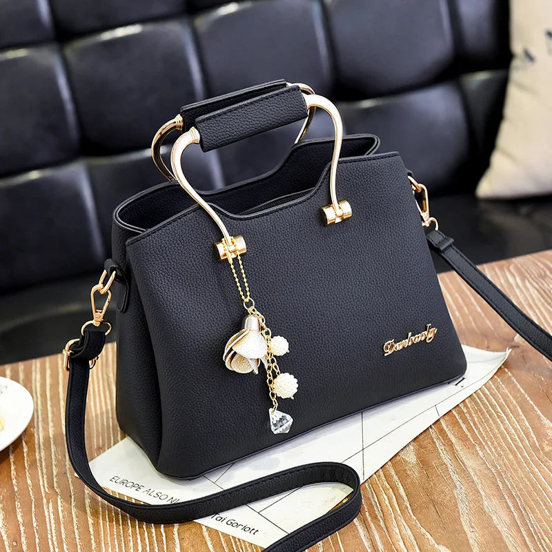 Luxury Handle Bags for Women | PU Leather Pendant Crossbody Bag & Large Capacity Messenger Handbag (Middle-Aged Mommy Bags Tote Purse) Luxegan