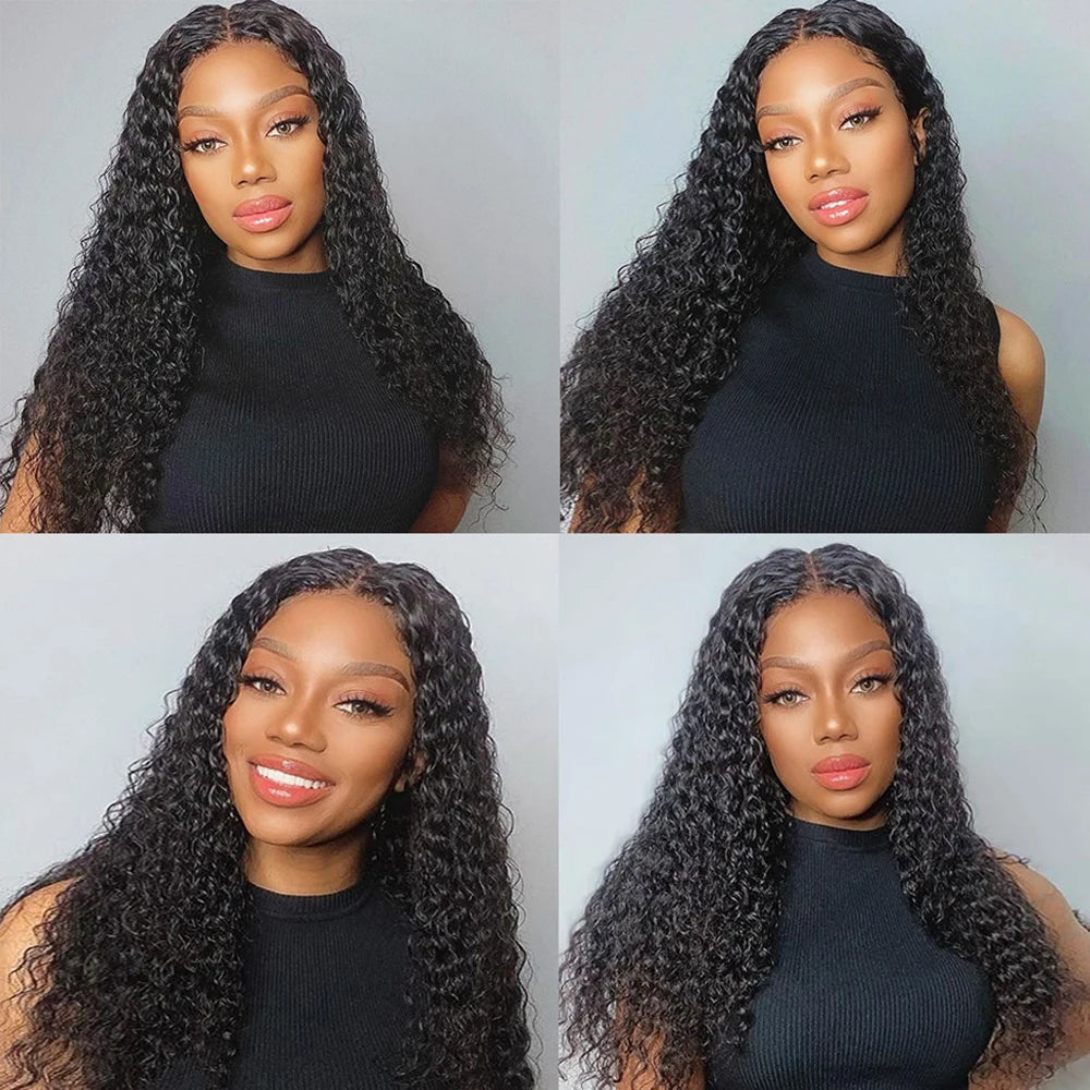 Transparent Deep Wave Lace Frontal Wig | Sophisticated 13x6 & 13x4 French Lace | Elegant "Brazilian Remy" 26+ Inch Length | "Dignified" Pre-Plucked 4x4 Closure Human Hair for Radiant Versatile Styling Luxegan