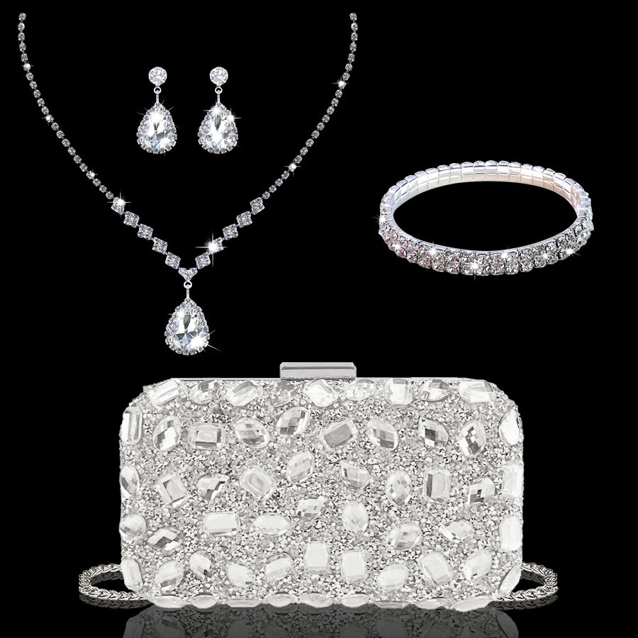 Rhinestone Evening Box Bag Set | Perfect Gift for Girls Luxegan