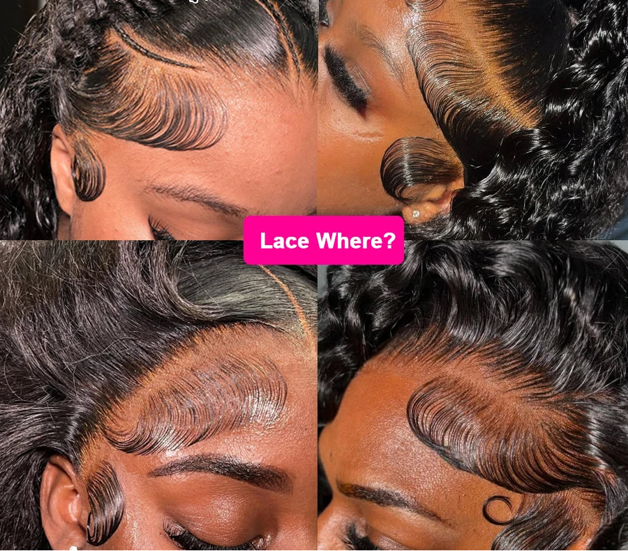 Deep Wave 13x6 HD Lace Frontal Wig | 250% Density Jet Black Human Hair Wig | Premium Brazilian Remy Hair Wet and Wavy Gown | Transparent Swiss Lace Skinlike Natural Hairline Long Wigs Luxegan