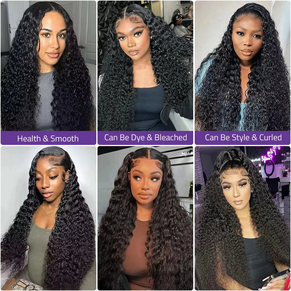 Ultra-Long Deep Wave HD Lace Frontal Wig | Sophisticated 13x6 Human Hair Water Curly Silhouette | Elegant "5x5 Lace Closure" Option | "Dignified" Pre-Plucked Brazilian Wigs for Radiant Versatile Styling Luxegan
