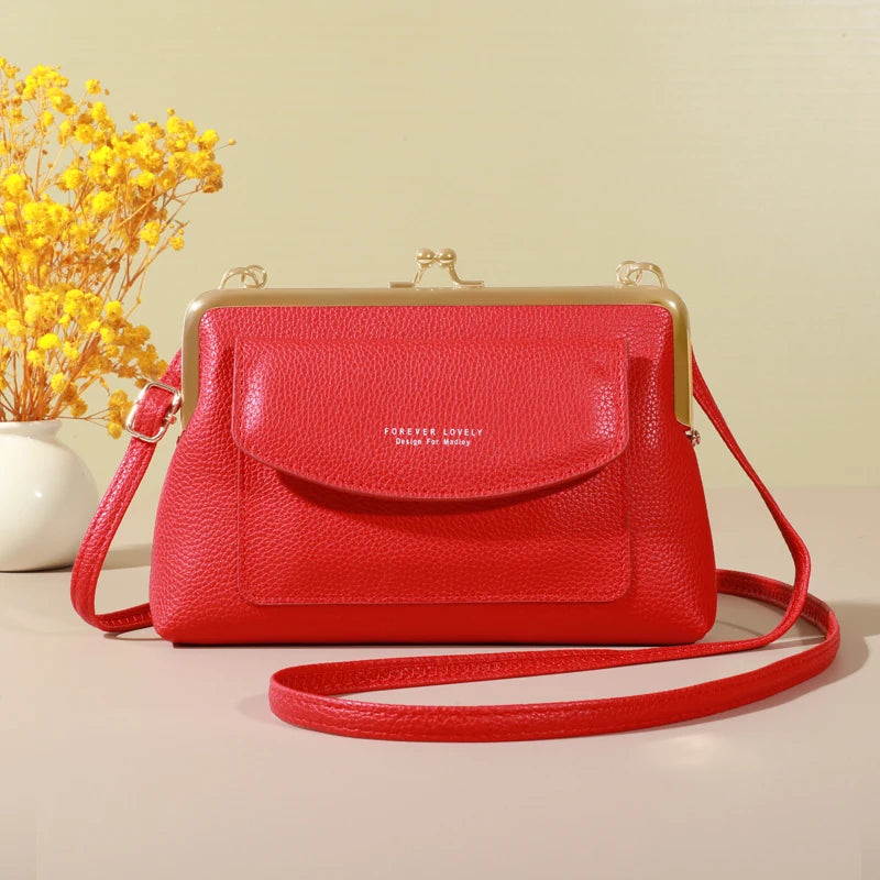 Elegant PU Leather Box Clutch | Party Bag with Criss-Cross and Sequin Detail Luxegan