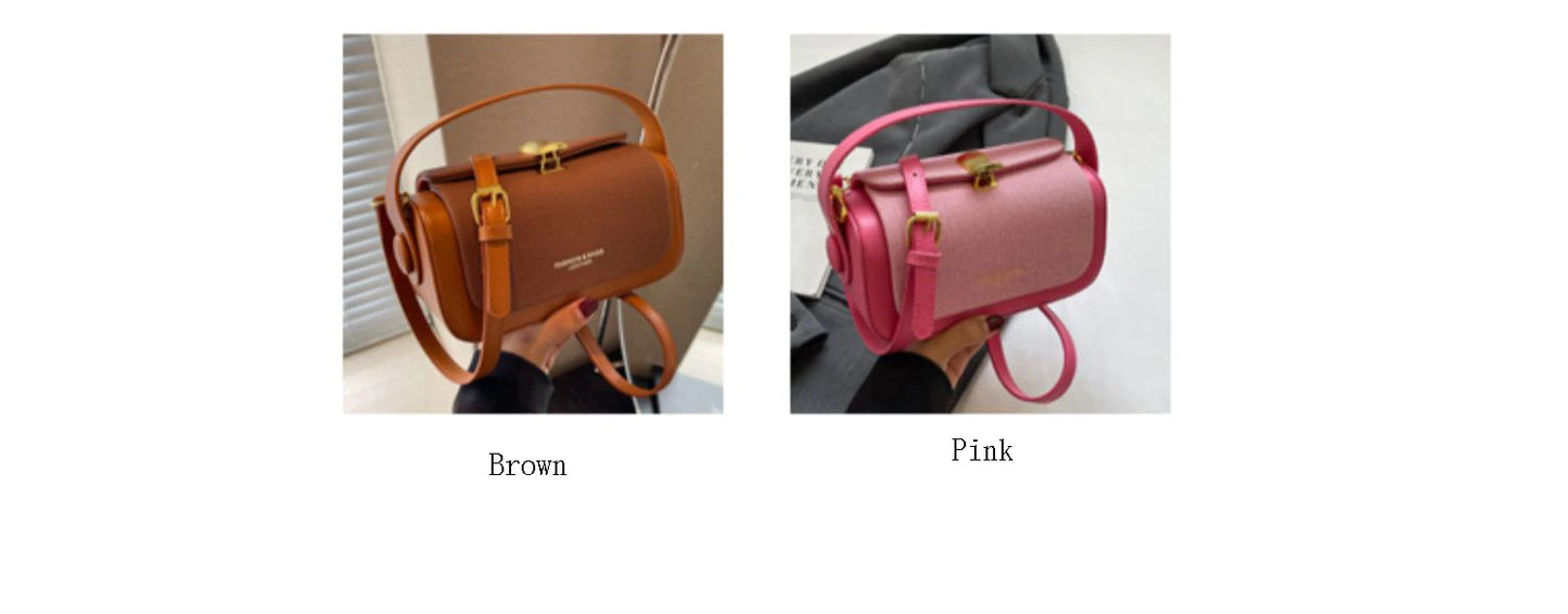 High-Grade Sense Women's Small Square Bags | Trendy Classic PU Leather Lady Commuter Shoulder Bag & Short Handle Handbags Luxegan