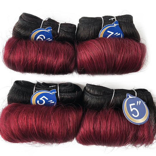 Brazilian Curly Hair Weave Bundles | 100% Human Hair | Short 5–7 Inch | Afro Texture Luxegan