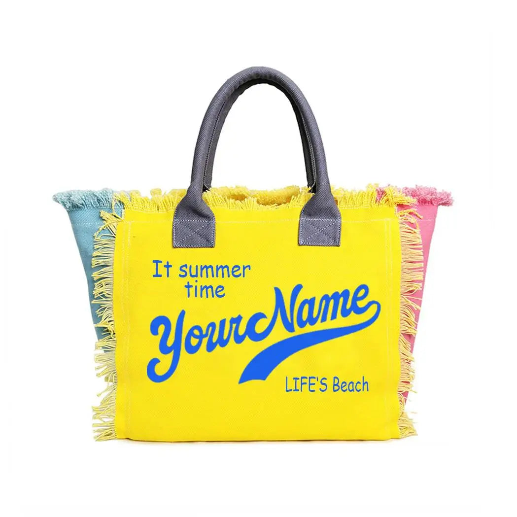 Customizable Fashion Canvas Bucket Tote | Large Capacity Commuting & Beach Bag Luxegan