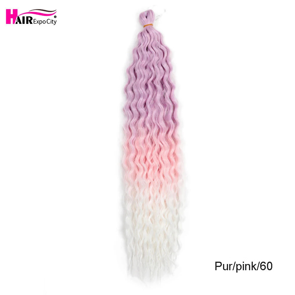 22 Inch Water Wave Twist Crochet Hair | Braiding Extensions