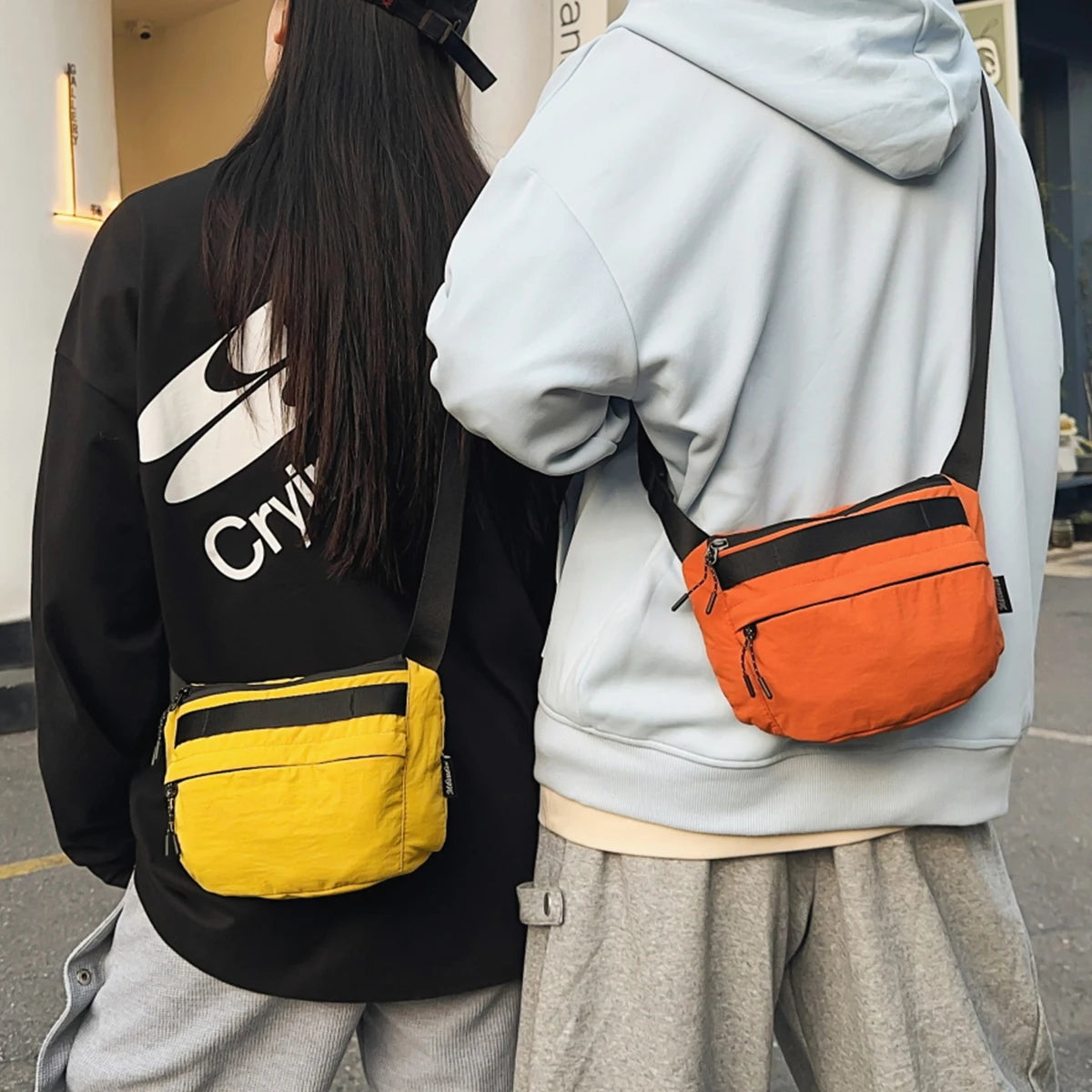 Sling Bag for Cycling & Commuting | Lightweight Large-Capacity Travel Shoulder Bag | Premium Unisex Nylon Sports Waist Pack | Casual Outdoor Shell-Shaped Versatile Crossbody Pack Luxegan