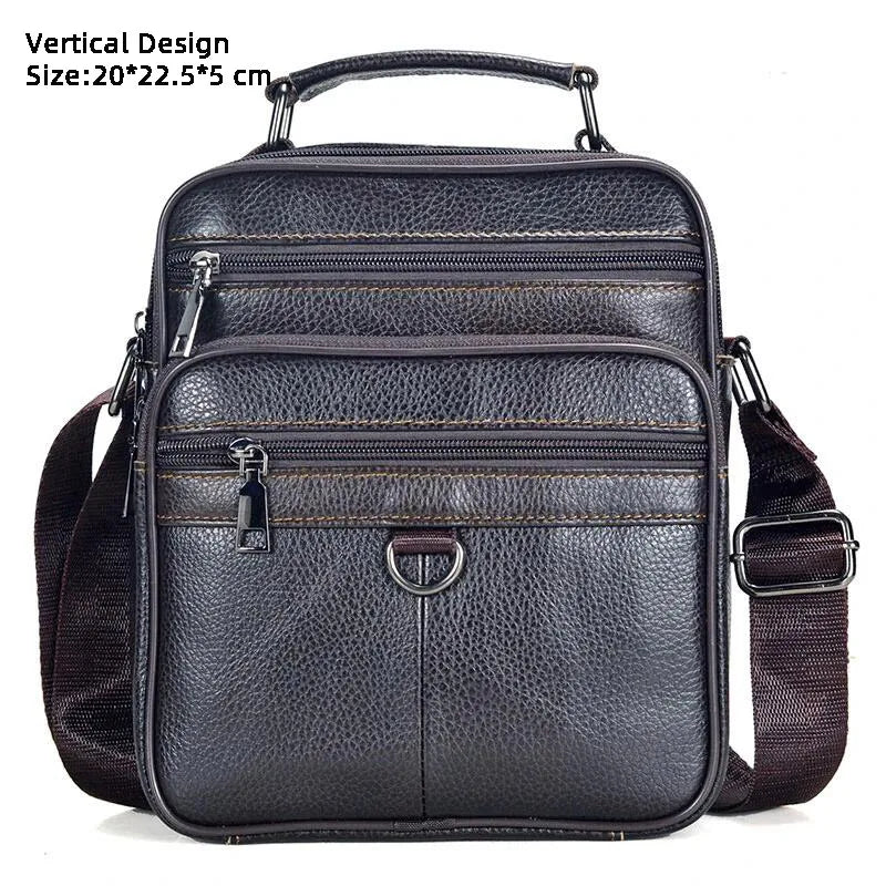 Hot Fashion Men's Genuine Leather Messenger Bag | Luxury Brand Soft Crossbody for Mini Pad & Shoulder Use Luxegan