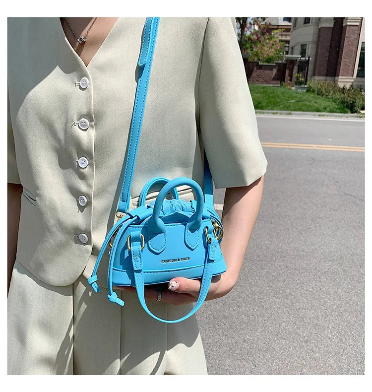 Cute Mini Shell Bag | Retro PU Leather Crossbody Purse Luxegan