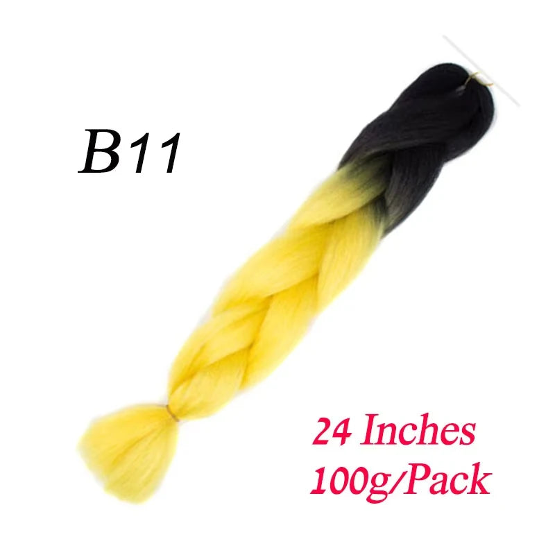 Lihui 24 Inch Pre-Stretched Synthetic Braiding Hair – Kanekalon Jumbo Braid | 100g | 100+ Ombre Colors