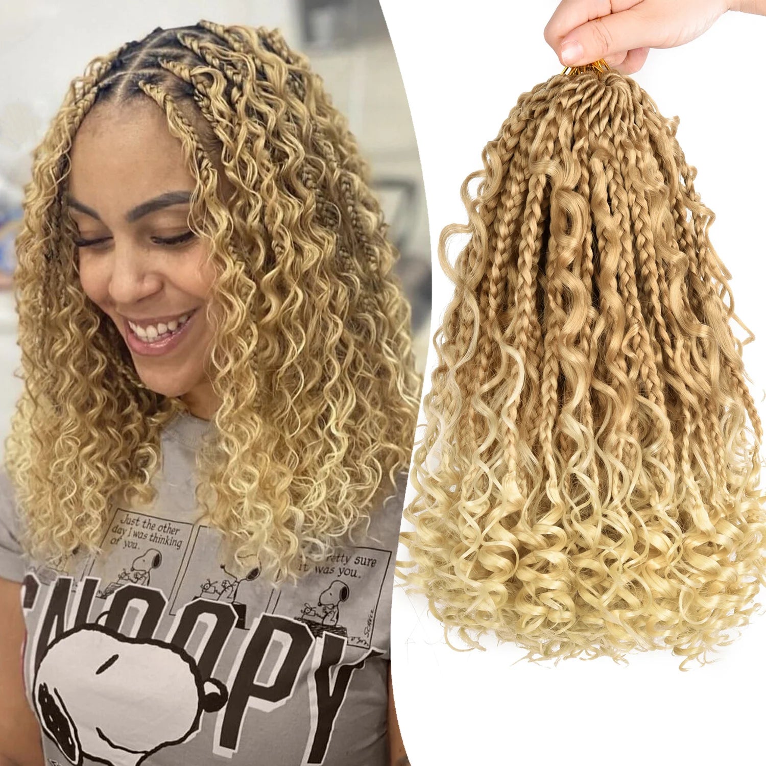 8 paquetes de cabello trenzado a ganchillo de 12" de largo estilo "Goddess Box Braids" | Trenzas - view 4