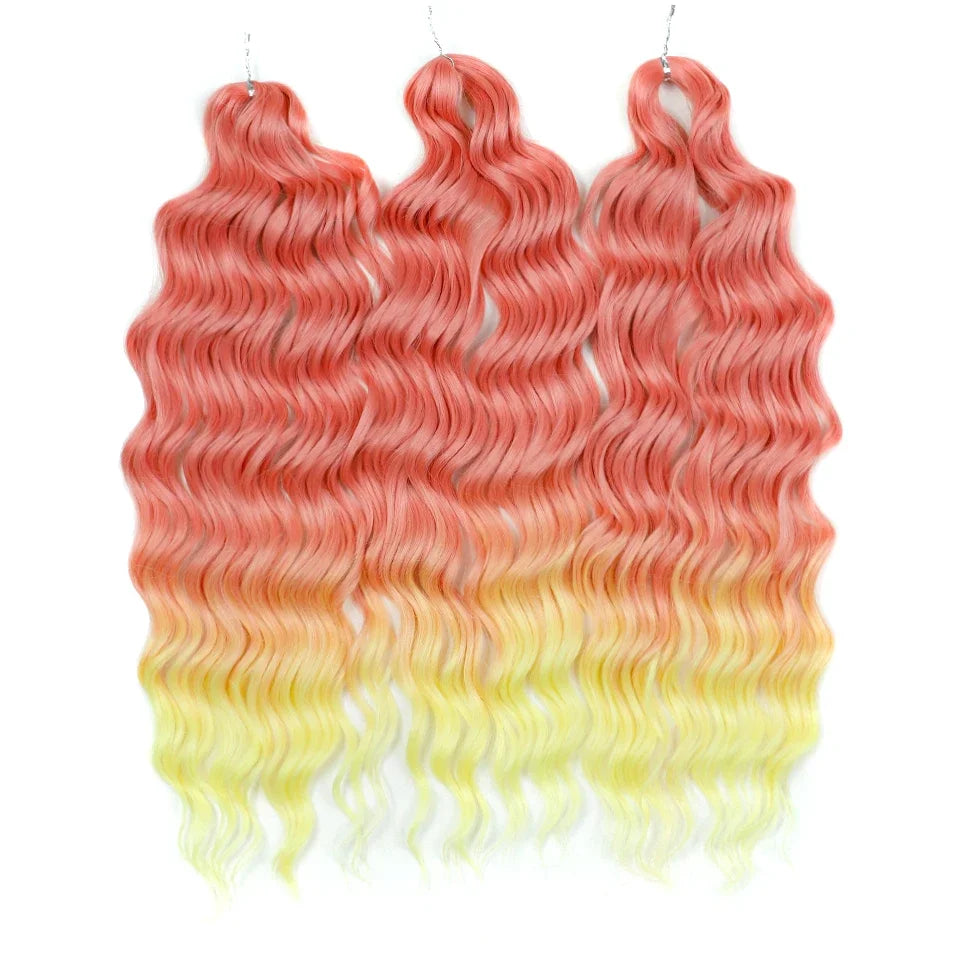 FREEDOM Synthetic Water Wave Crochet Braiding Hair 24 Inch – Ombre & Multi-Tone | 88 Colors | 300g - view 69