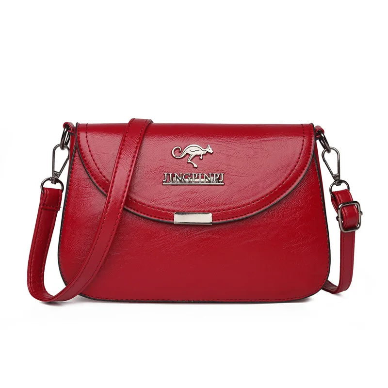 Soft PU Leather Crossbody Bag | Casual Solid Color Shoulder Purse Luxegan
